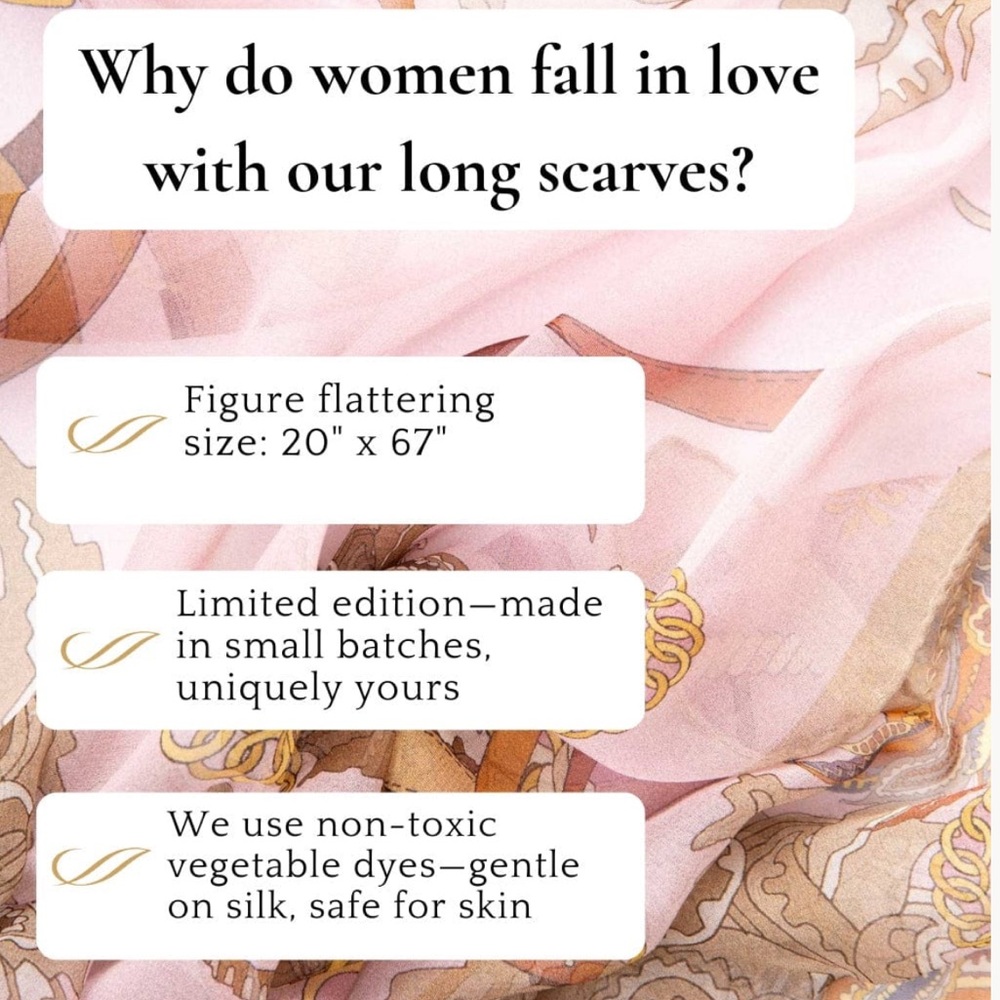 Elizabetta Alessandra Long Silk Scarf Navy - Picture 6 of 9